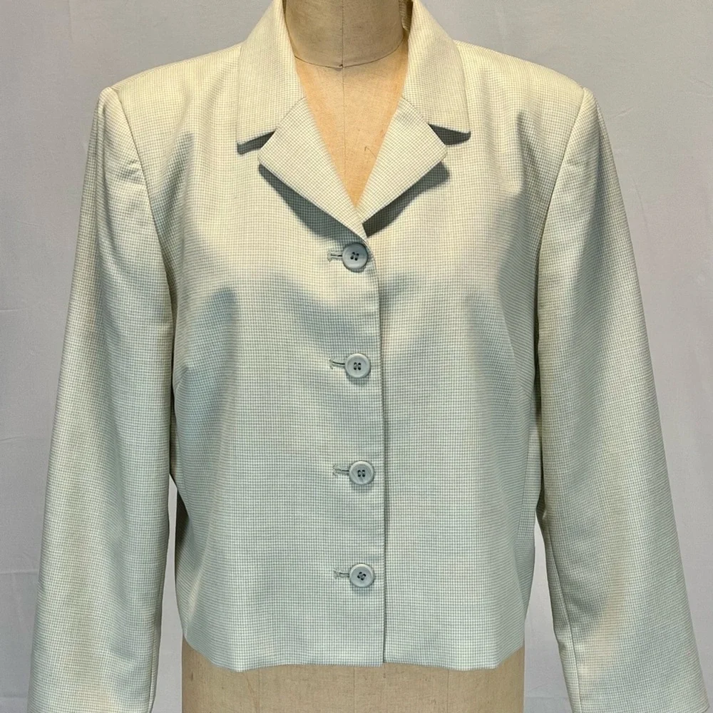 VINTAGE Pendleton wool women’s blazer suit jacket plaid micro checkered tailored